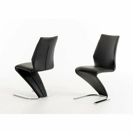 HOMEROOTS Modern Leatherette Dining Chair, Black, 2PK 283361